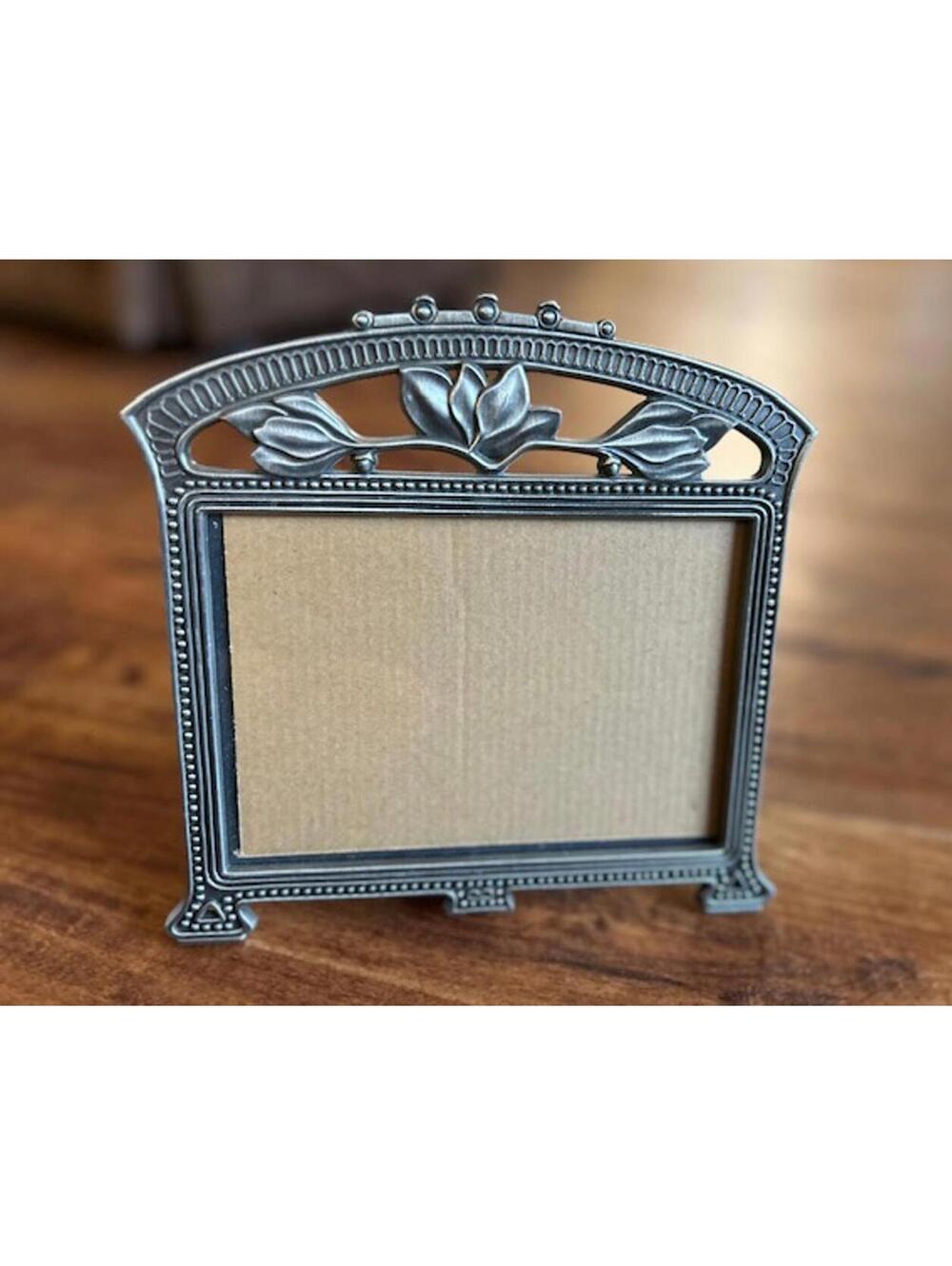 Vintage Ornate Metal Picture Frame with Floral Design
